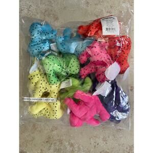 12 neon spotted plush puppy dogs party favors toys NEW